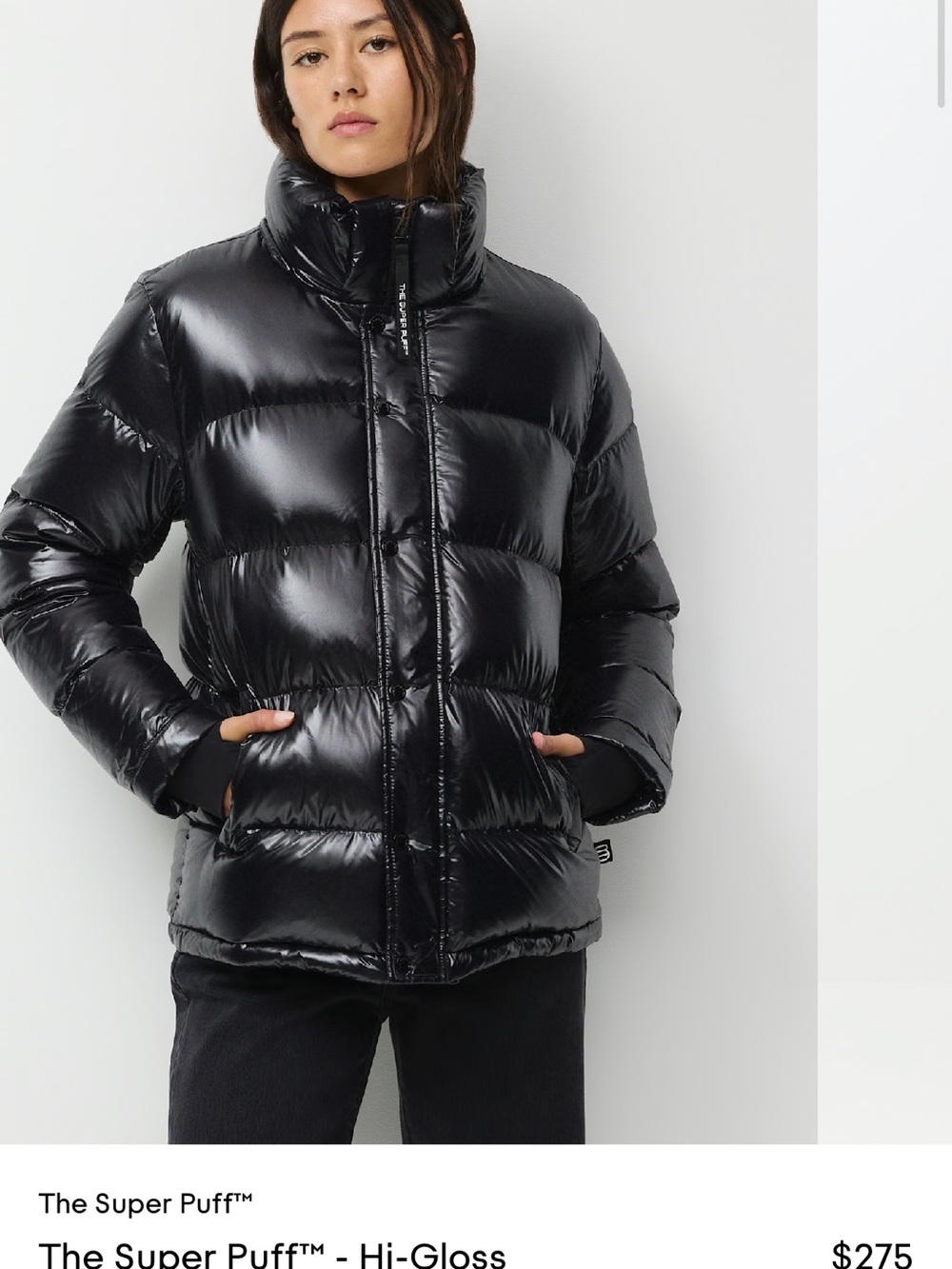 The Super Puff Hi- Gloss Black Women's Puffer Jacket